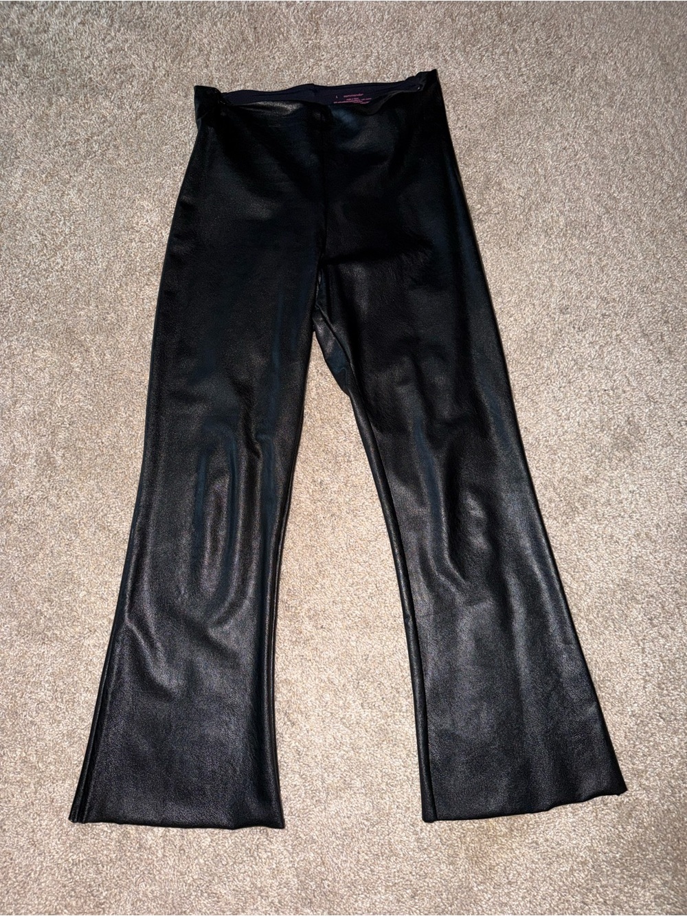 Commando Black Faux Leather Flare Pants